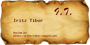 Iritz Tibor névjegykártya